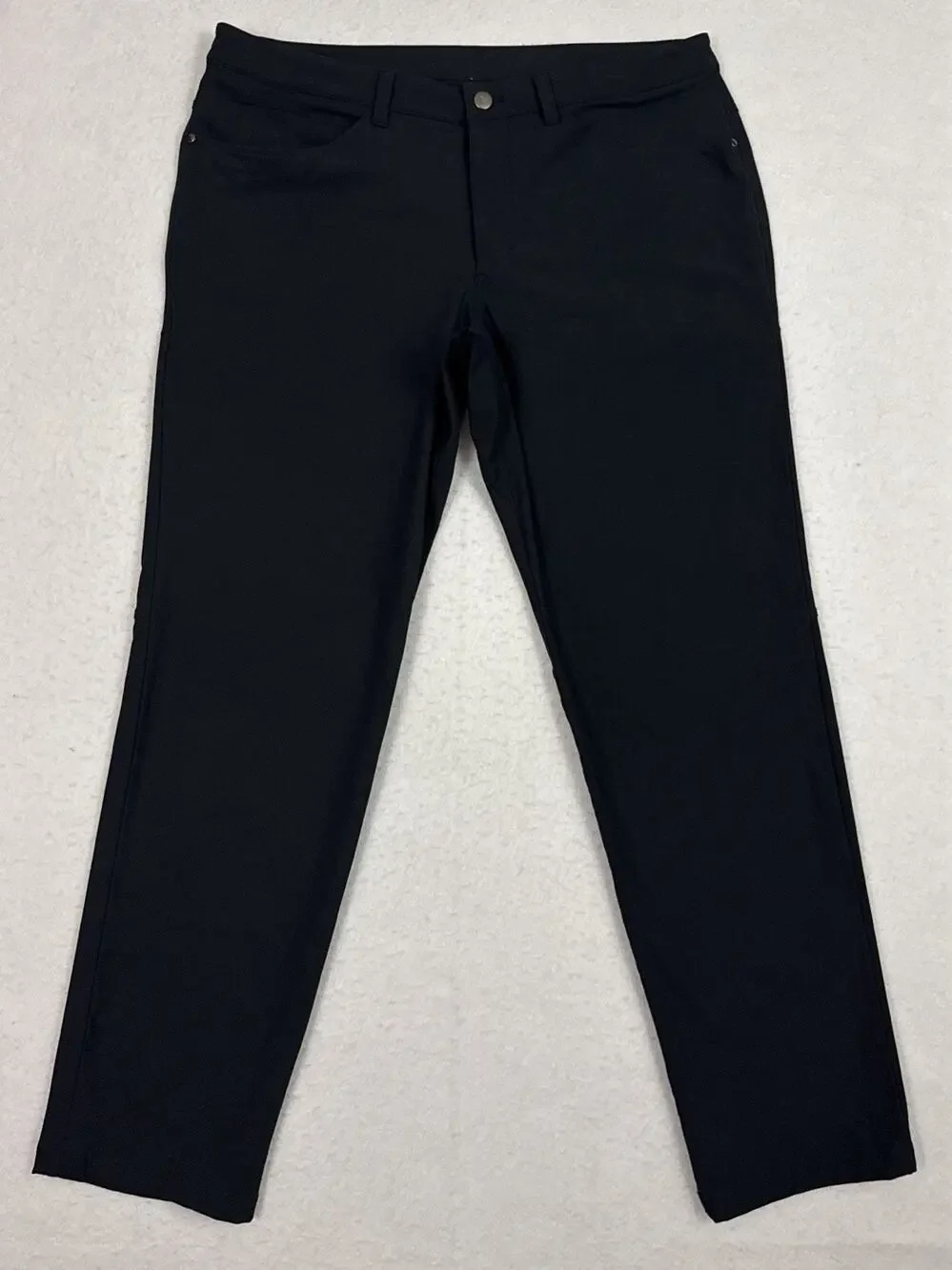 Lululemon ABC Pants Mens 34 Black Classic Fit 5 Pocket Warpstreme Office Golf